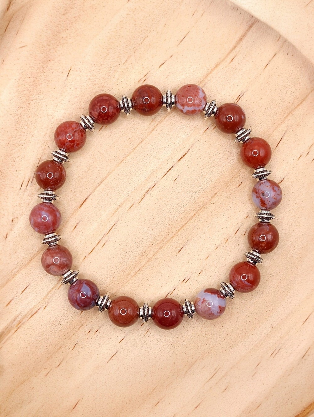 Red Portuguese Agate Natural Stone Bracelet